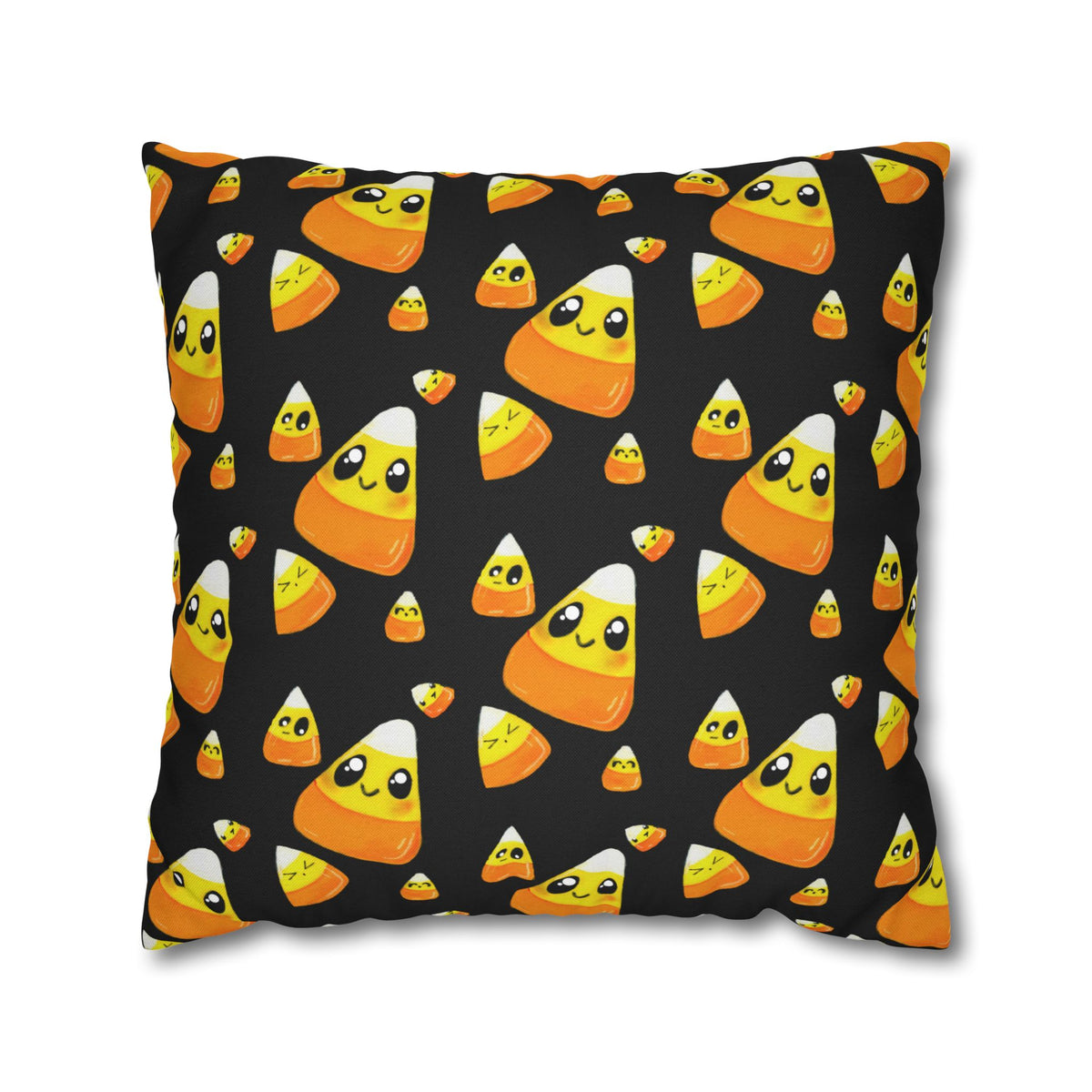 Cute Candy Corn Pattern Pillowcase — Halloween Decorative Throw Pillow Cover
