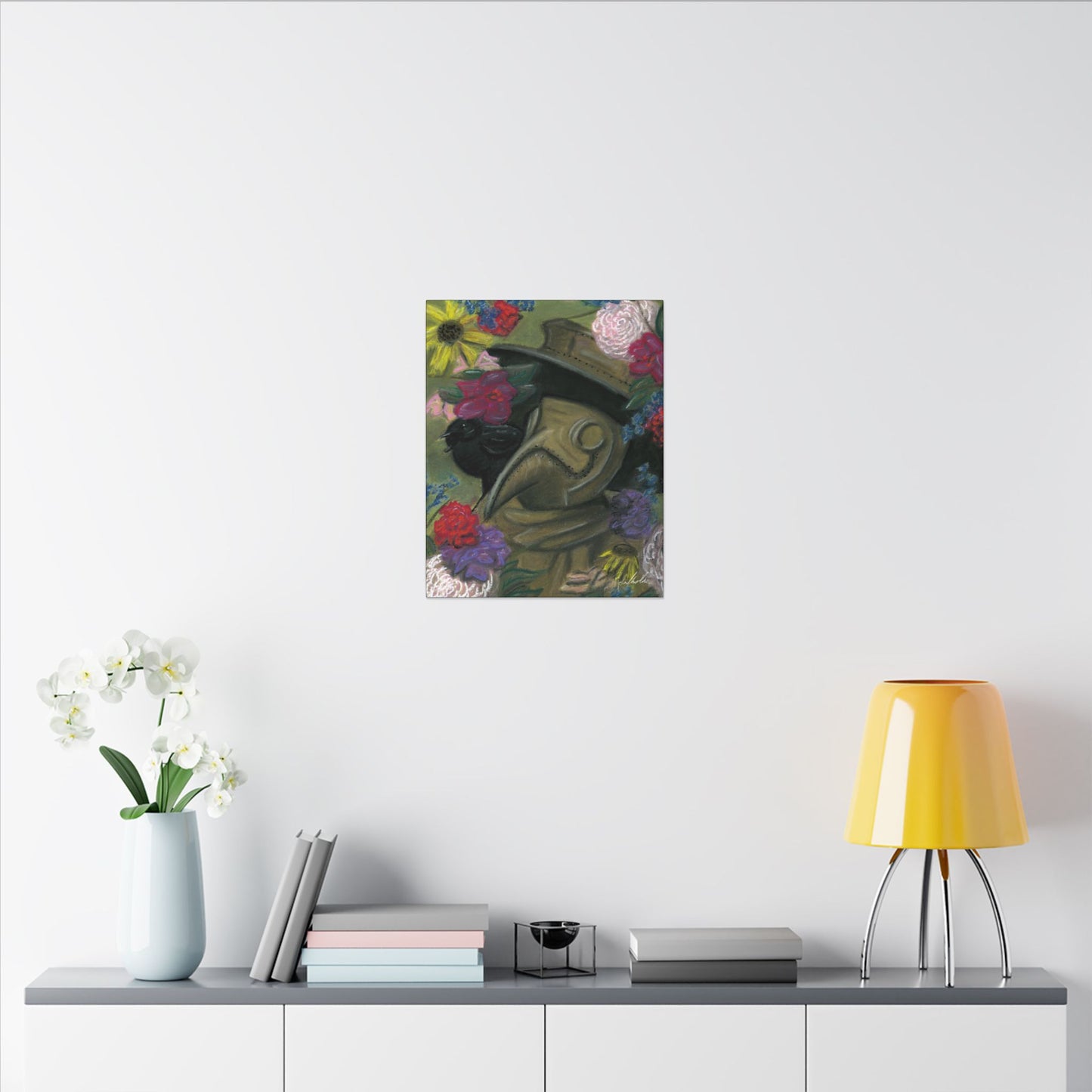 Plague Doctor and Raven Canvas Gallery Wrap