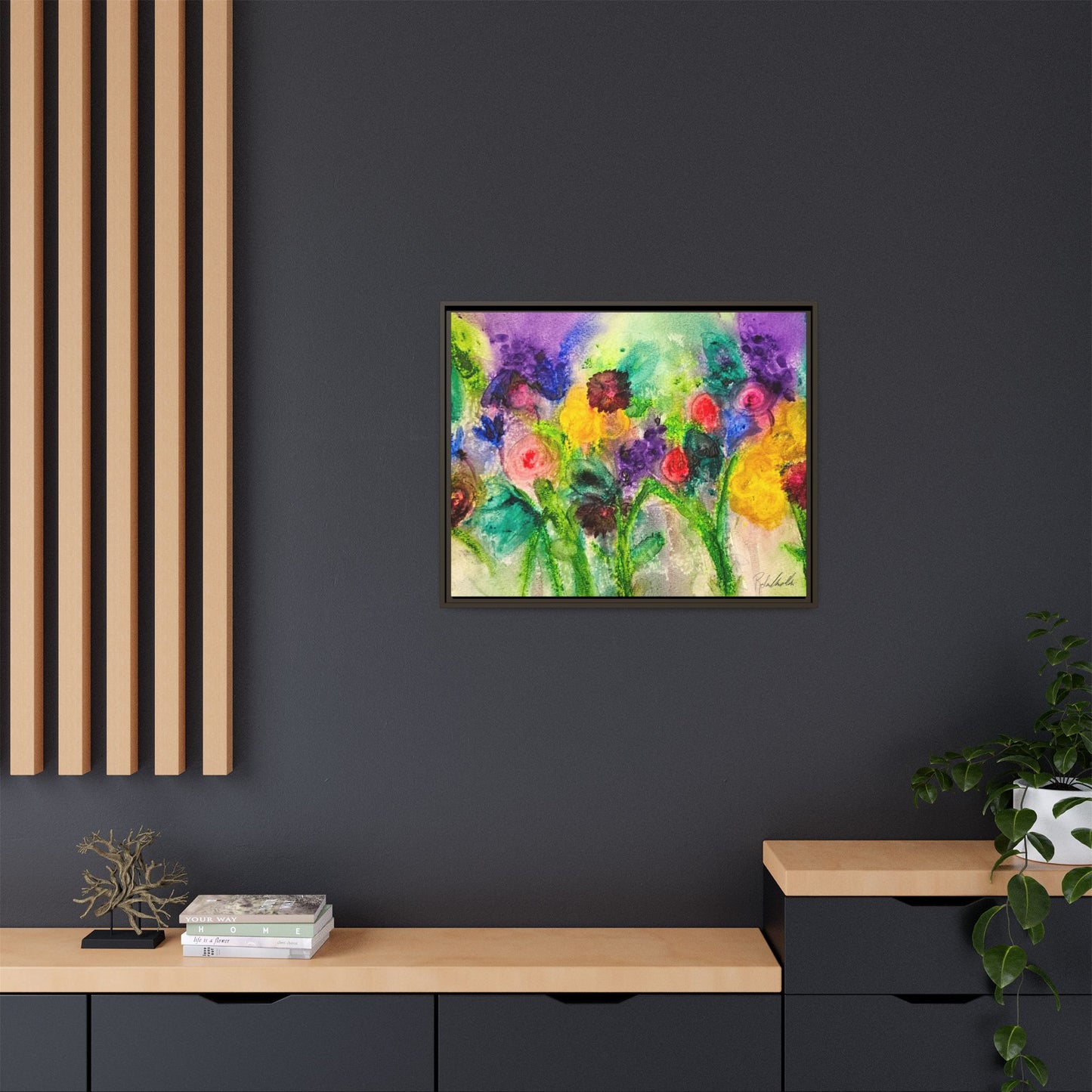 Abstract Flowers Framed Wall Art