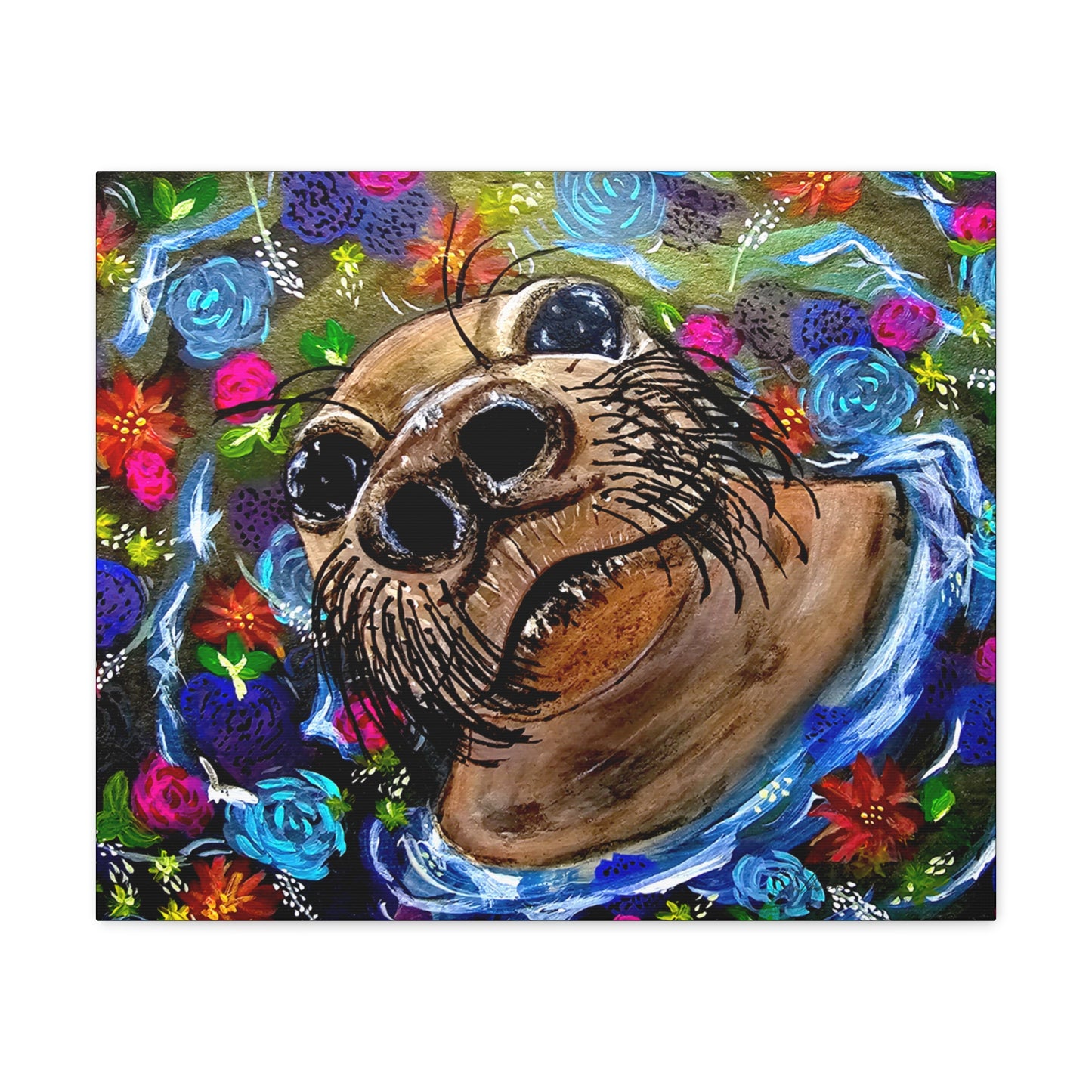 Flower Seal Canvas Gallery Wraps