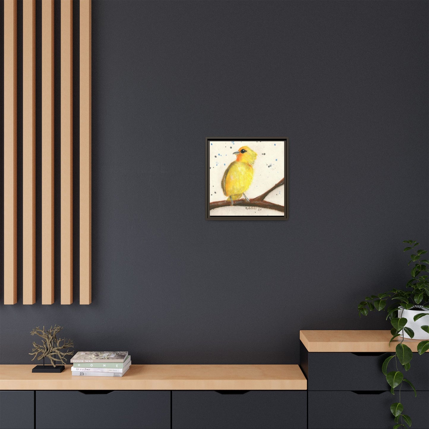 Yellow Canary Bird Framed Wall Art