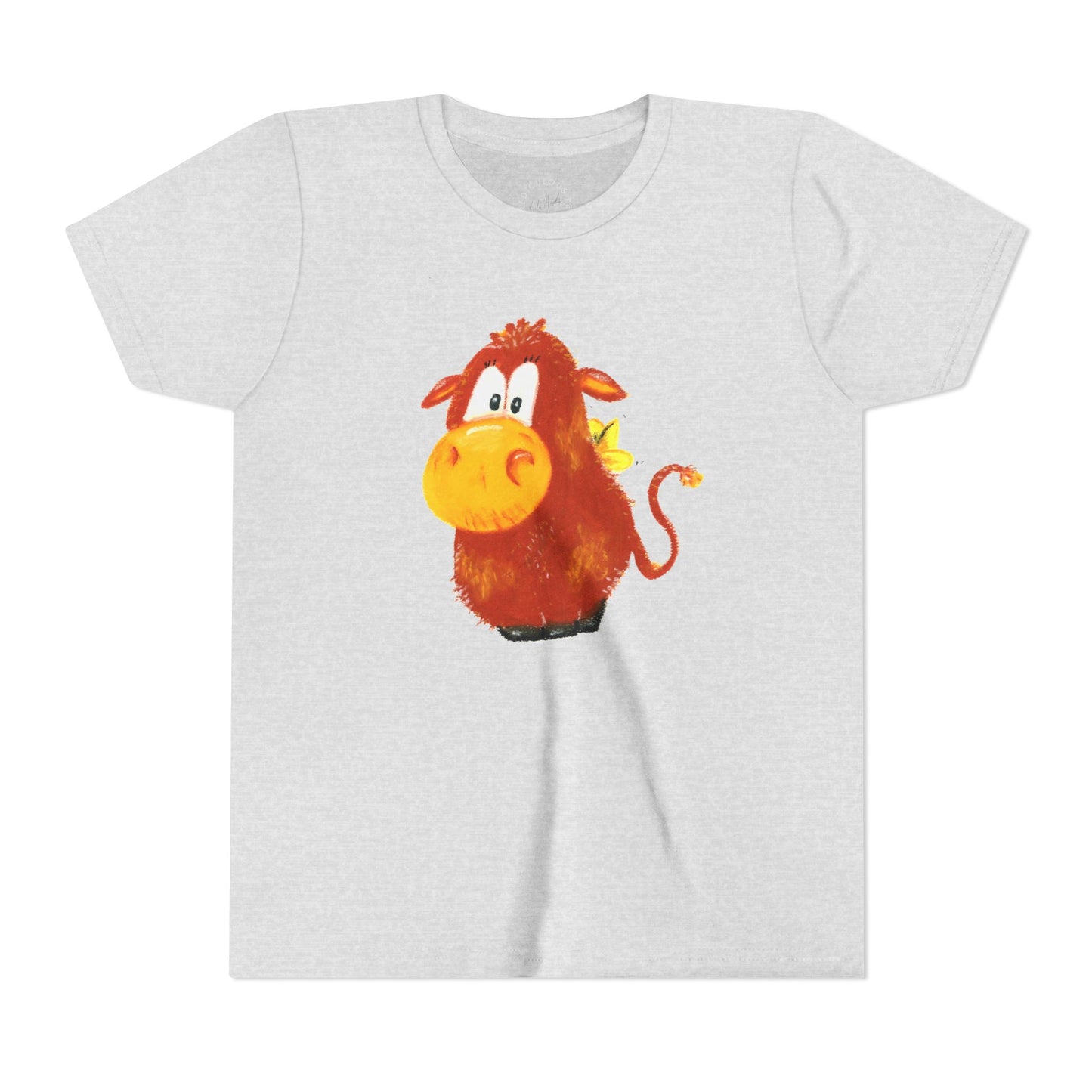 Cute Cartoon Cow Kids T-Shirt — Playful Red Cow Graphic Youth Tee