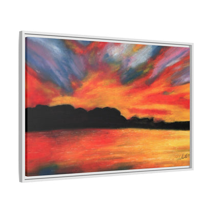 Sunset Over The Lake Framed Wall Art