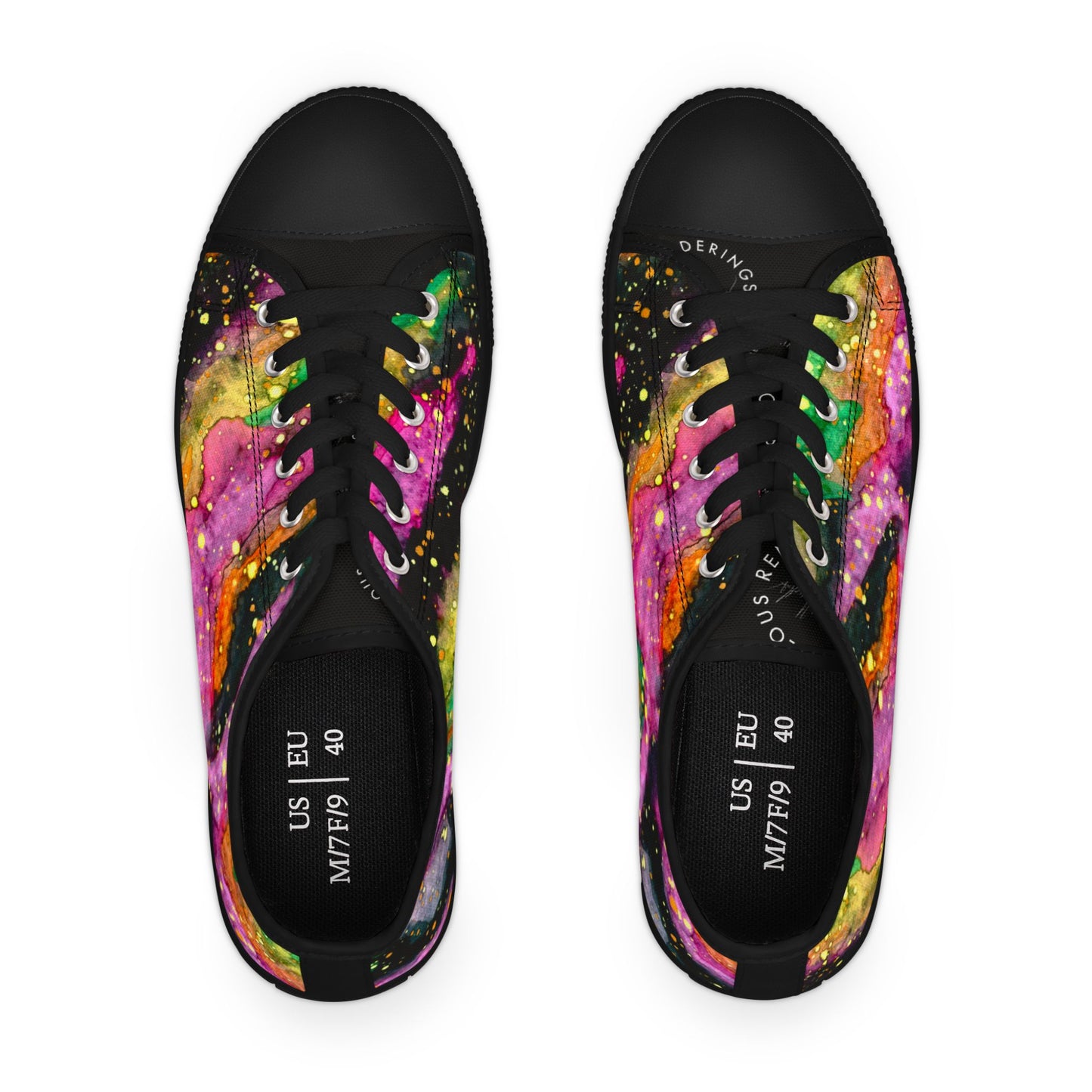 Low Top Sneakers — Vibrant Neon Galaxy Art Print for Women