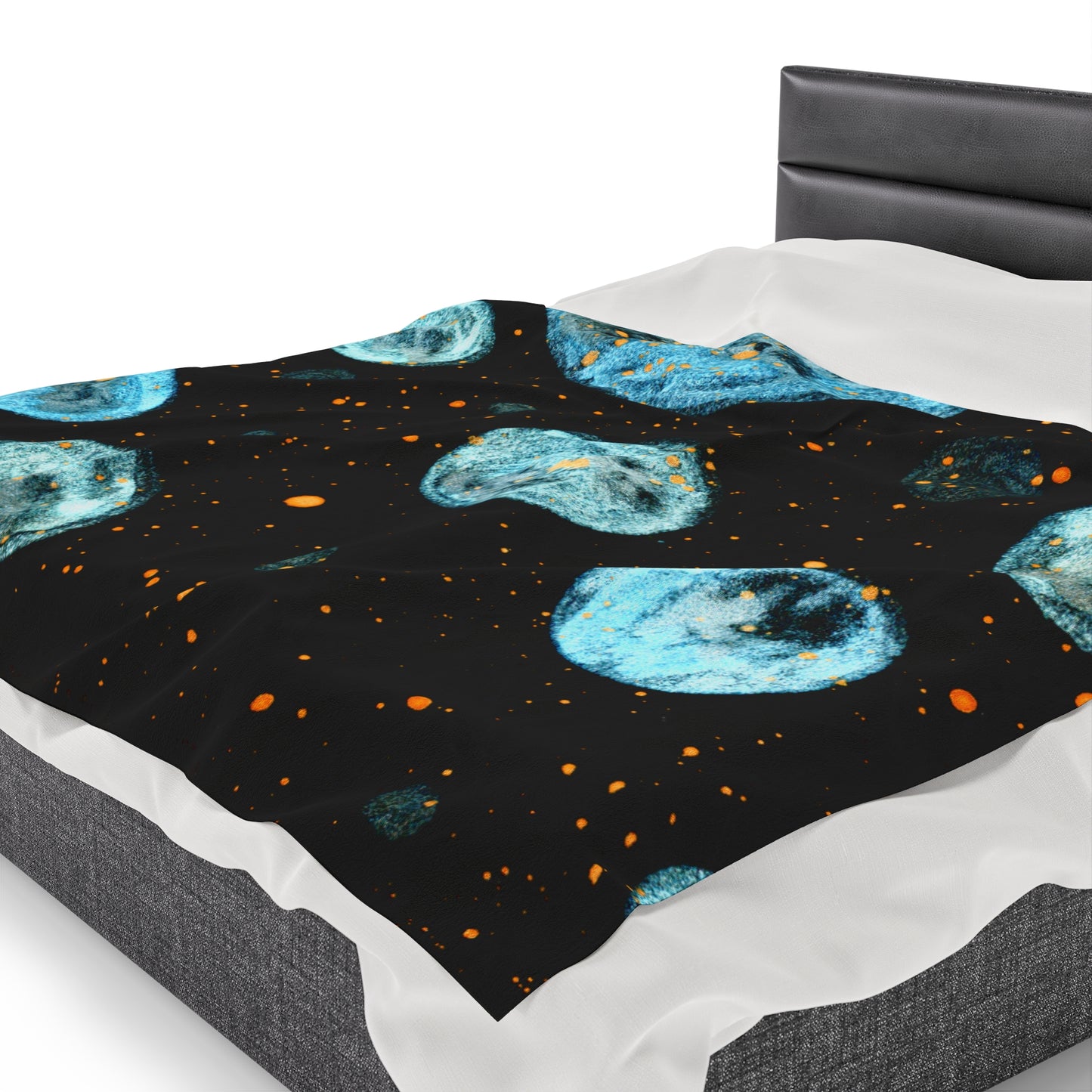 Little Blue Planets Galaxy Velveteen Plush Blanket