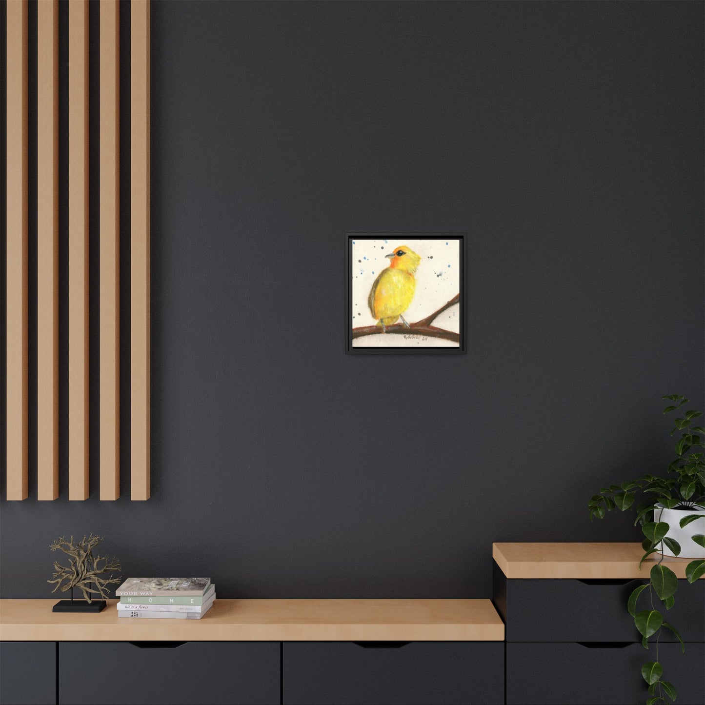 Yellow Canary Bird Framed Wall Art