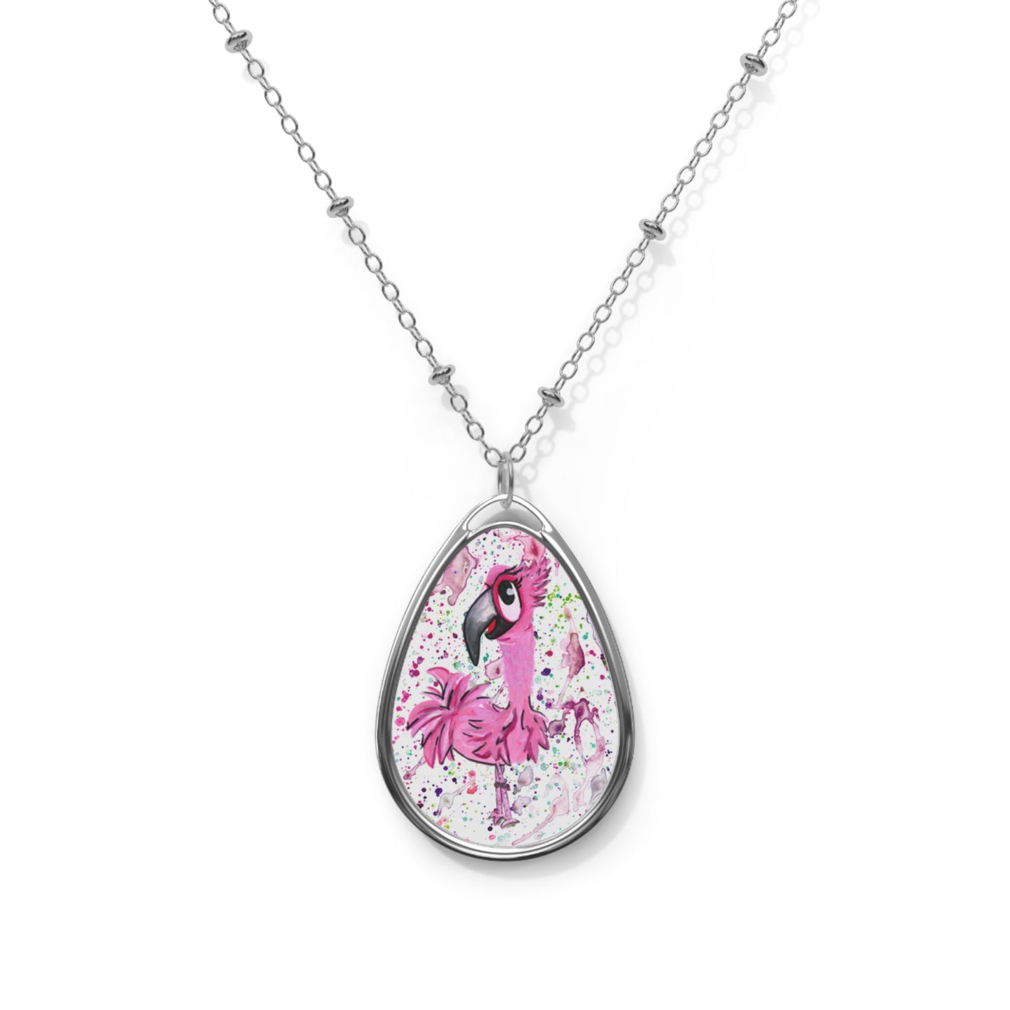 Flamingo 1 Oval Necklace