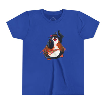 Kids Dancing Penguin Tee — Cute 60s Retro Penguin Graphic Youth T‑Shirt
