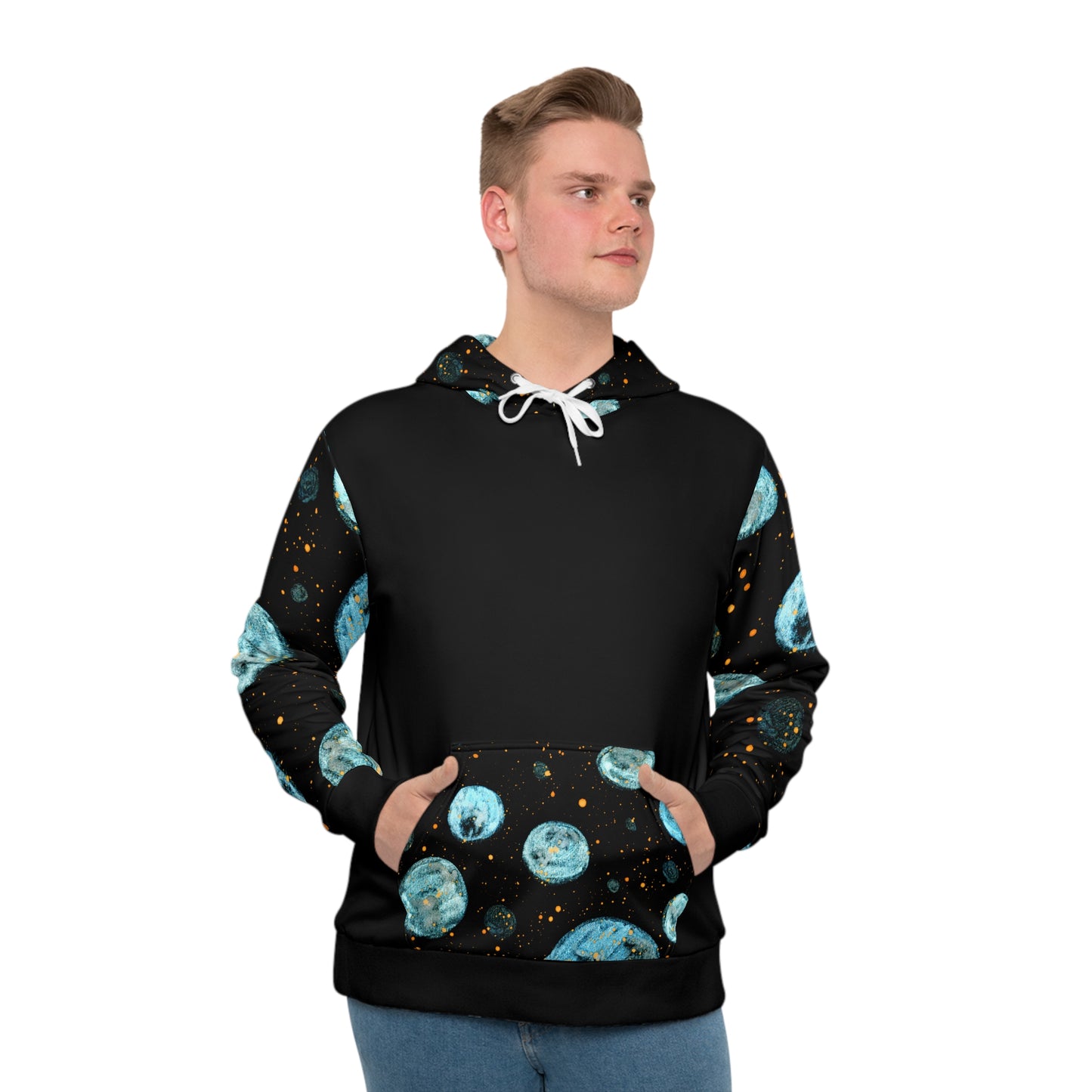 Little Blue Planets Galaxy Unisex Fashion Hoodie (AOP)