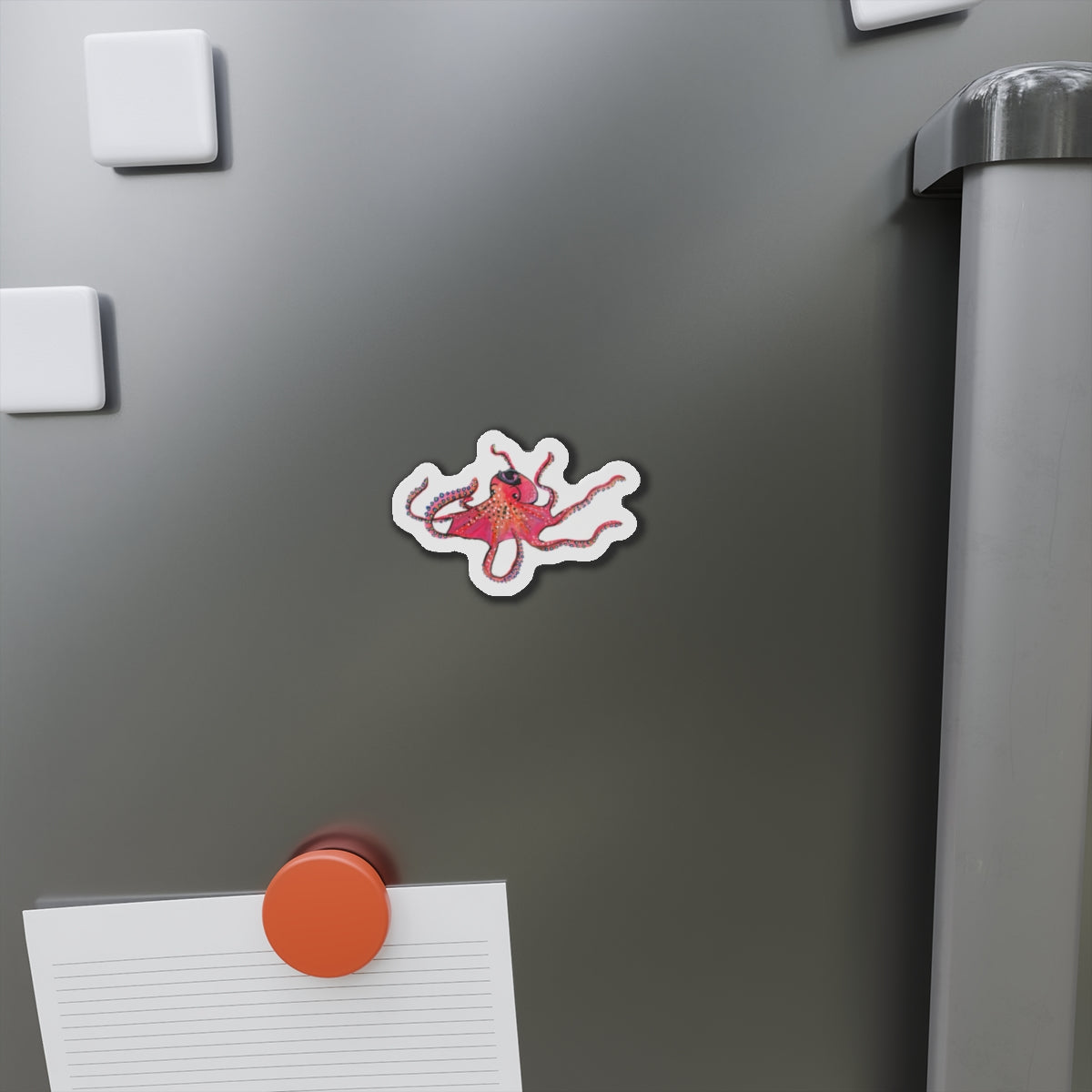 Red Octopus Die-Cut Magnets