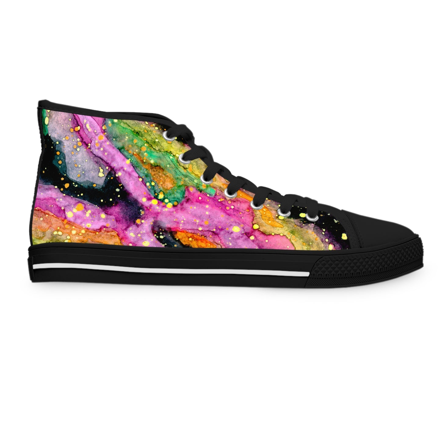 High Top Sneakers — Colorful Galaxy Paint Swirl for Women