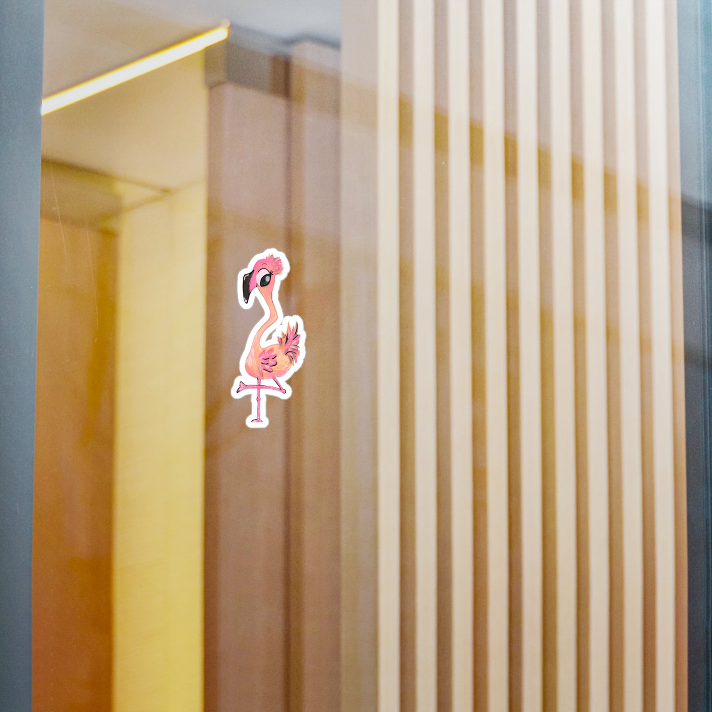 Flamingo-7 Kiss-Cut Vinyl Decals Water, Scratch & UV-Resistant Satin Finish Vinyl Sticker with Removable Adhesive