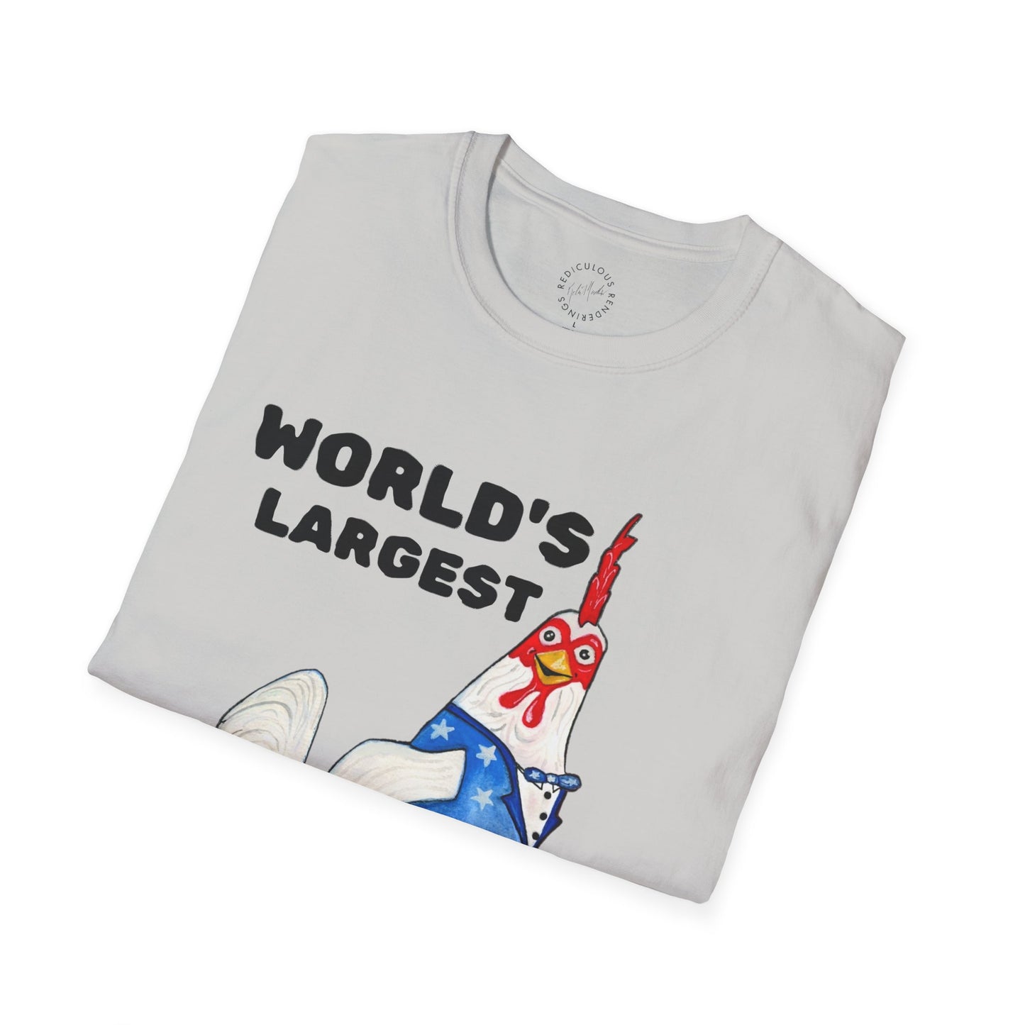 World's Largest Chicken T-Shirt — Funny Patriotic Rooster Tee