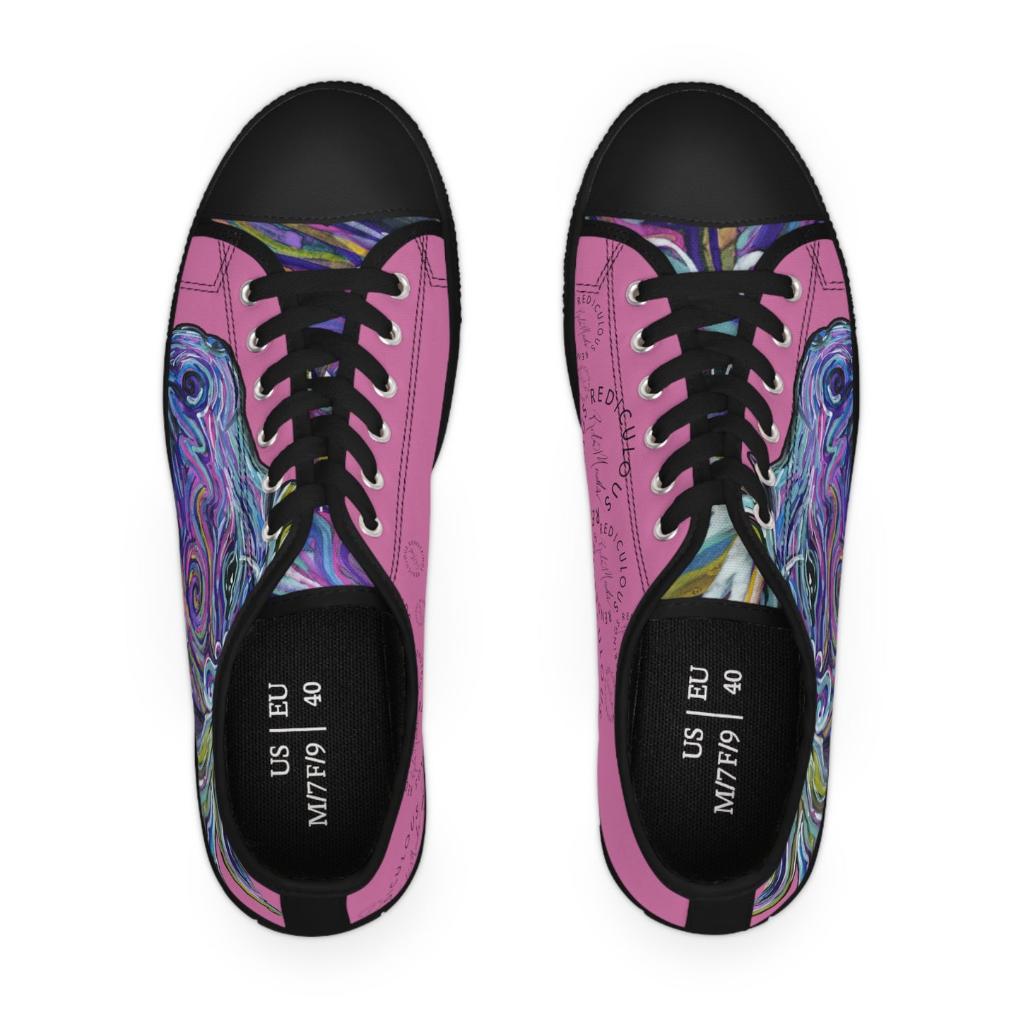 Pink Abstract Horse Unisex Low-Top Sneakers