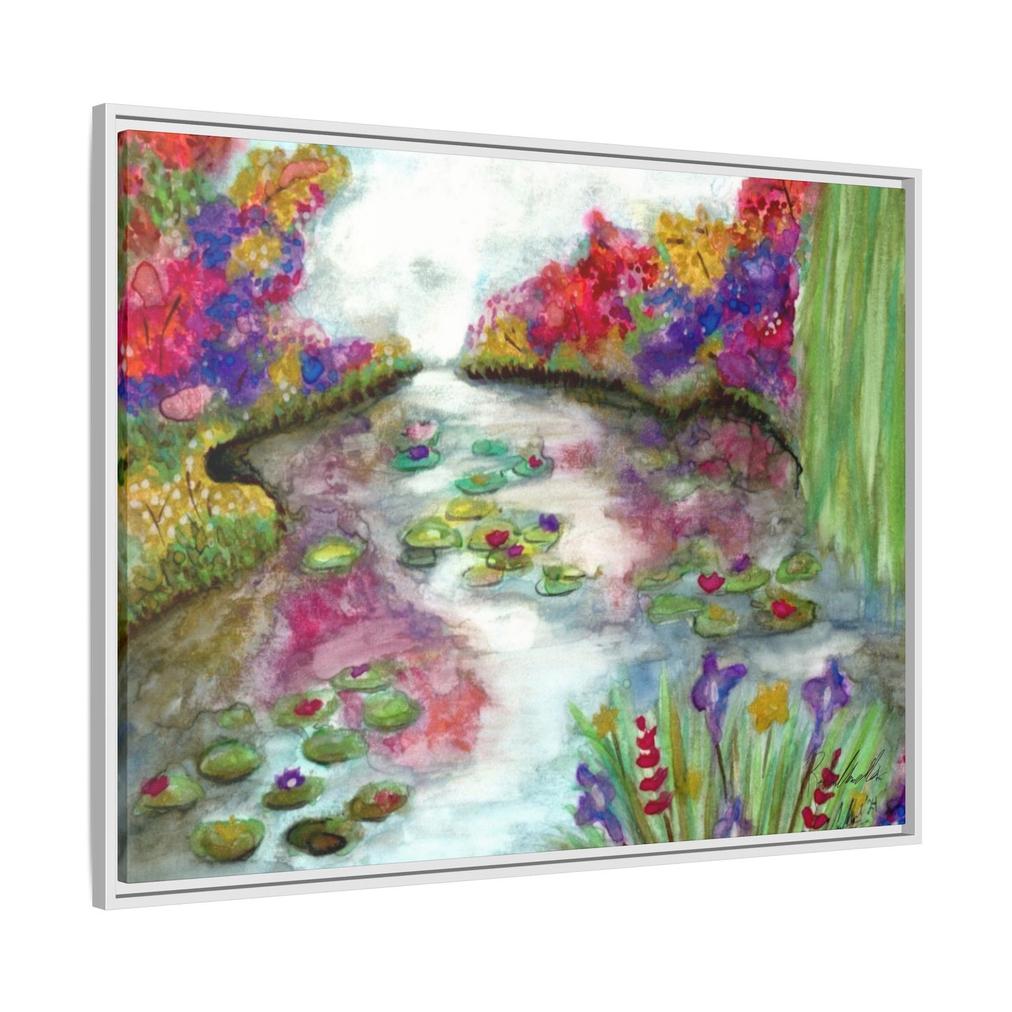 Floral Summer Pond Framed Wall Art