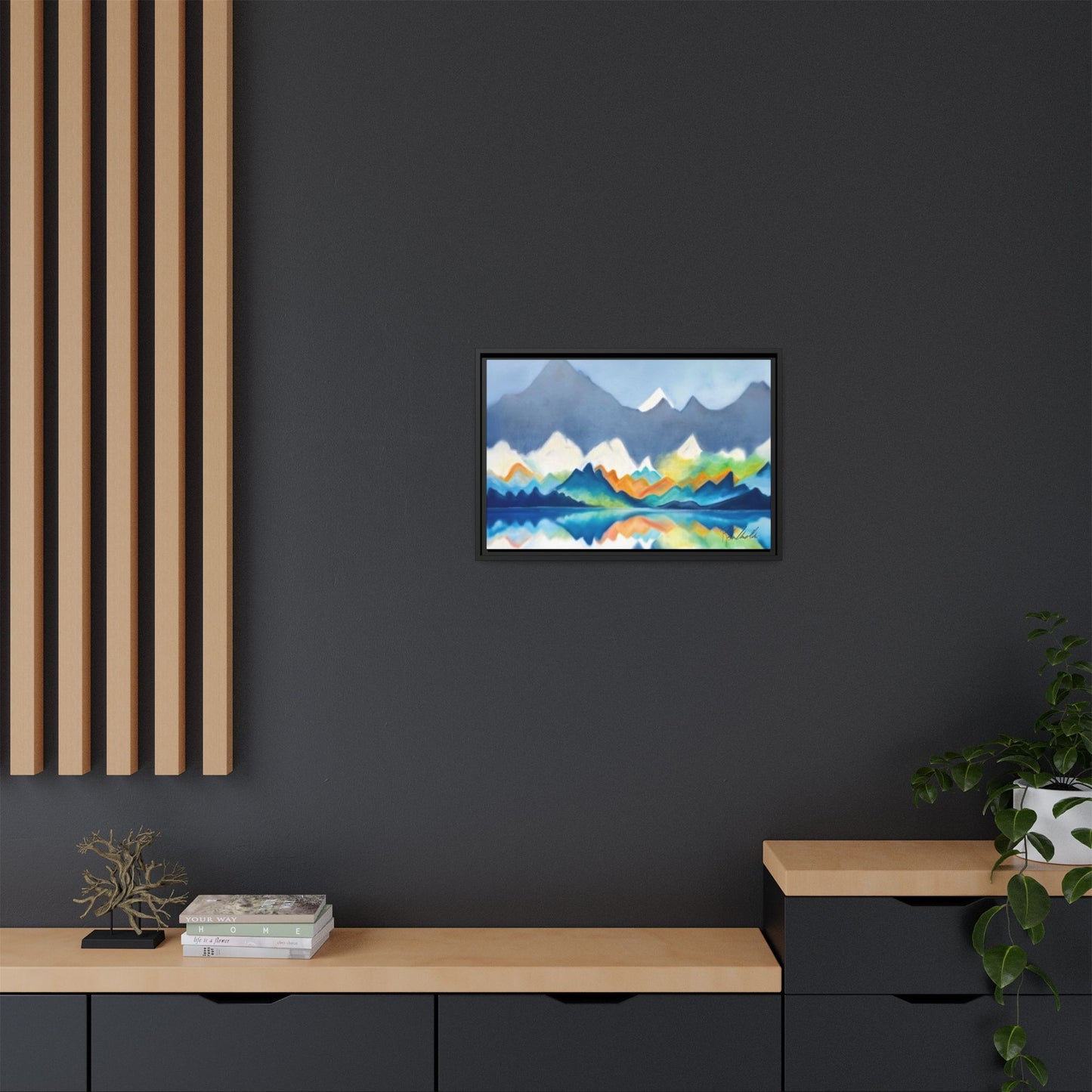 Blue and Gray Smokey Mountains Framed Wall Art