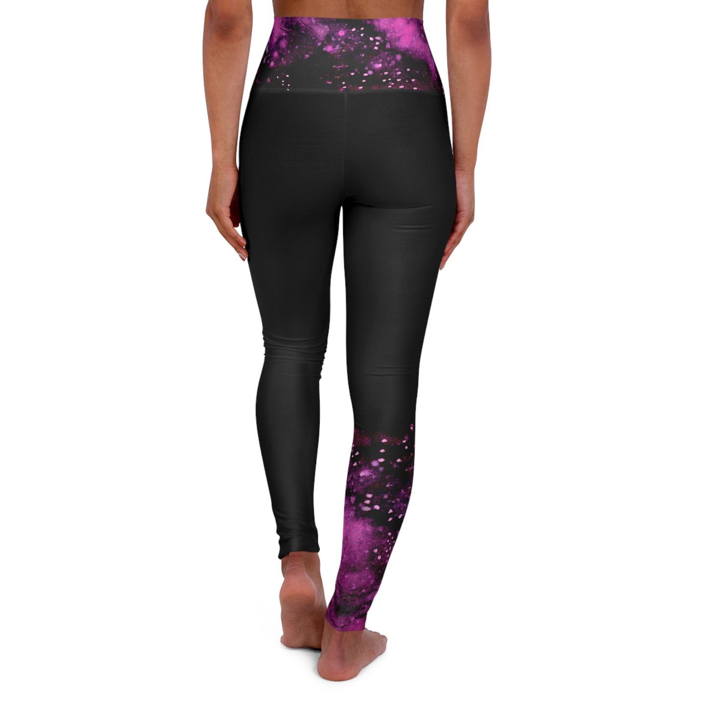 Rose Colored Galaxy High Waisted Yoga Leggings (AOP)