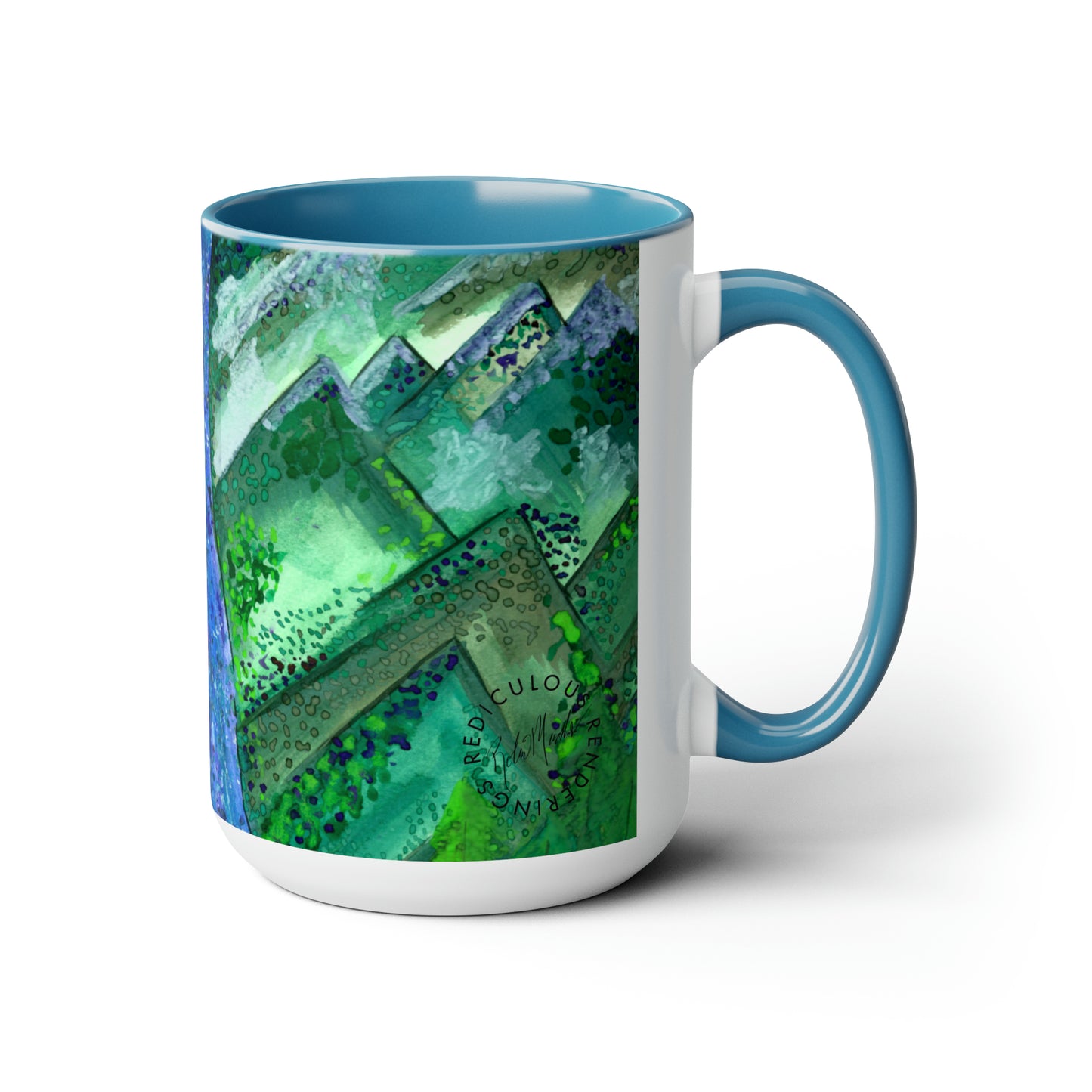 Mountains Two-Tone Coffee Mugs, 15oz