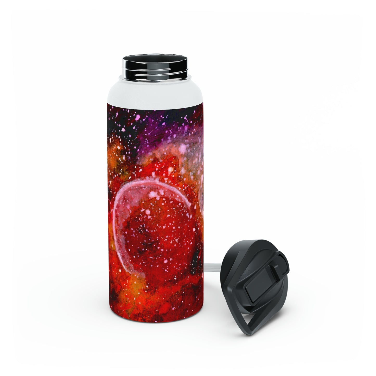 Orange Moons Galaxy Stainless Steel Water Bottle, Standard Lid