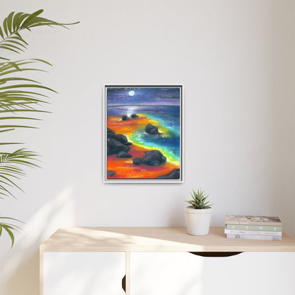 Beach at Night Frame Wall Art