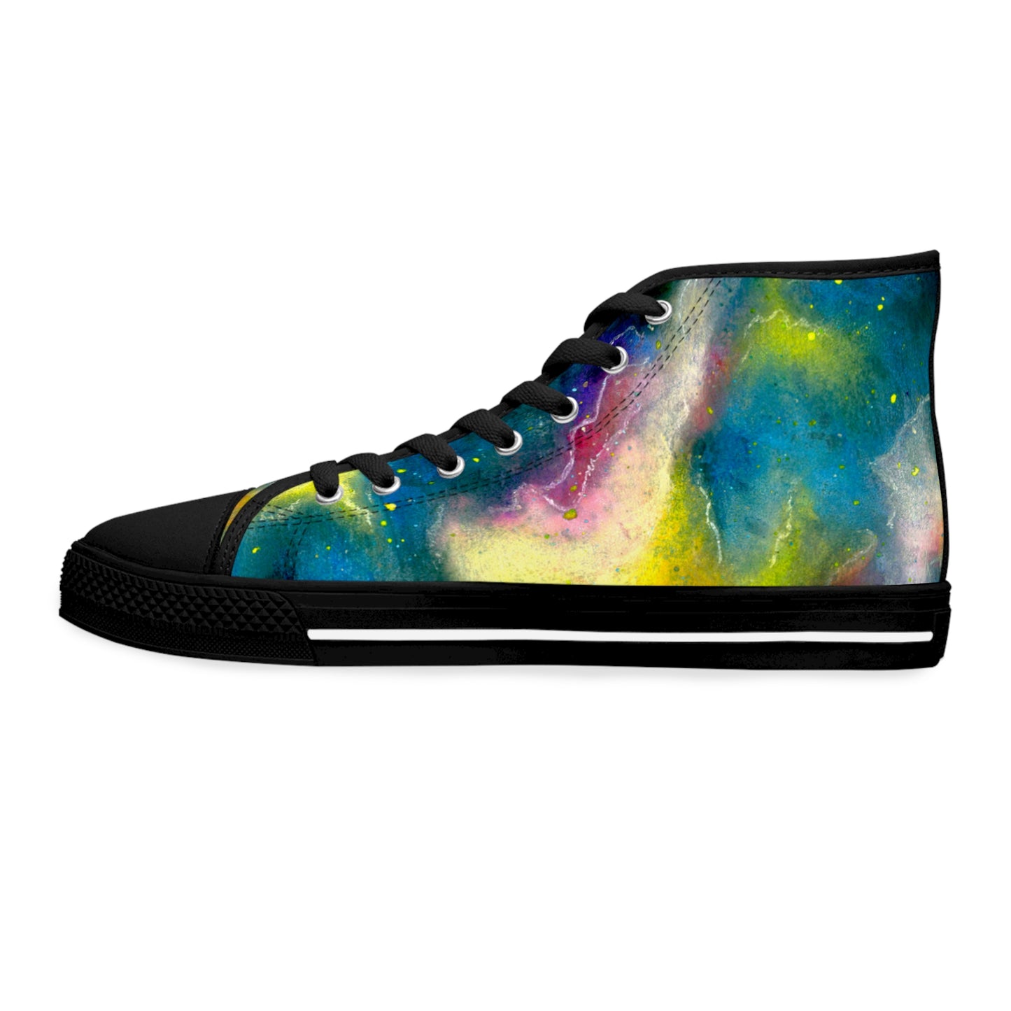 Women's High Top Sneakers — Colorful Galaxy Watercolor Print
