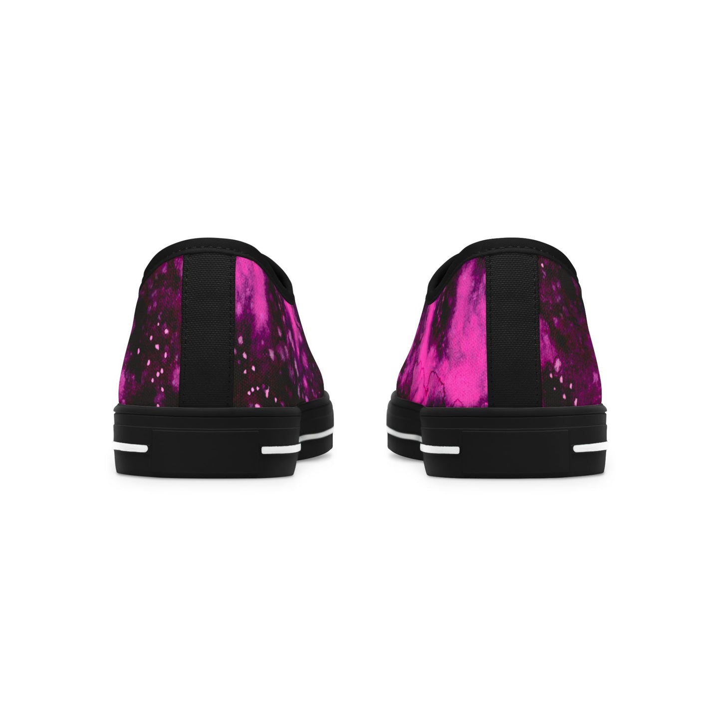 Pink Galaxy Low Top Sneakers — Women's Cosmic Tie-Dye Casual Shoes