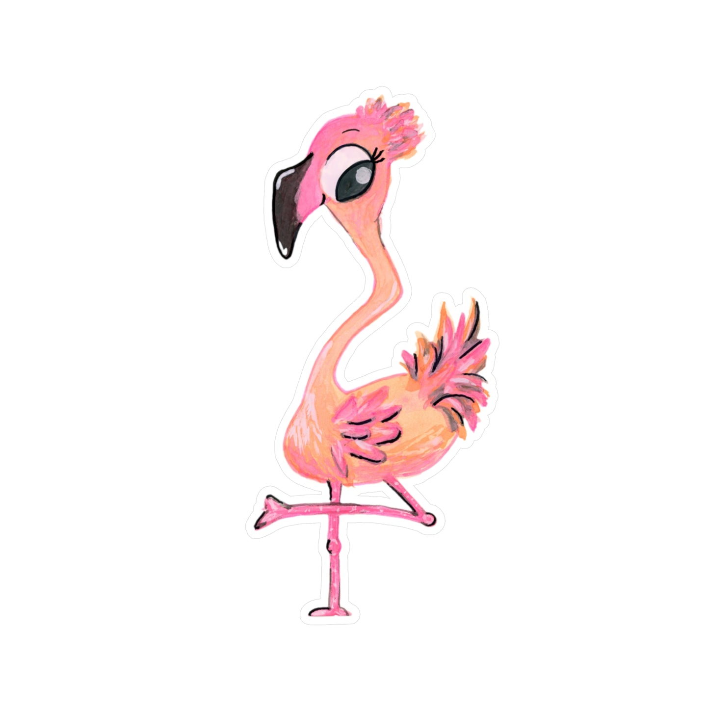 Flamingo-7 Kiss-Cut Vinyl Decals Water, Scratch & UV-Resistant Satin Finish Vinyl Sticker with Removable Adhesive