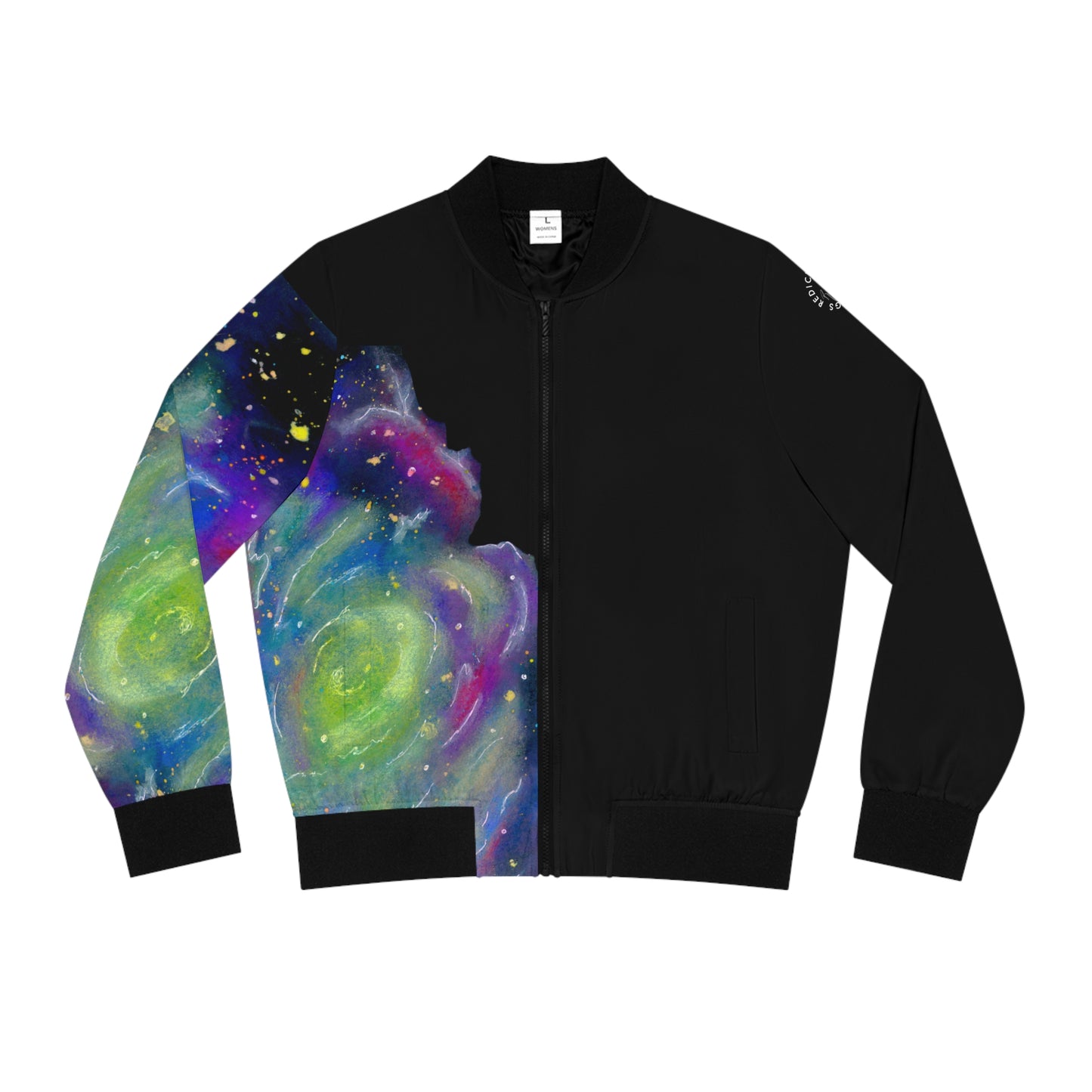 Rainbow Vortex Galaxy Women's Bomber Jacket (AOP)