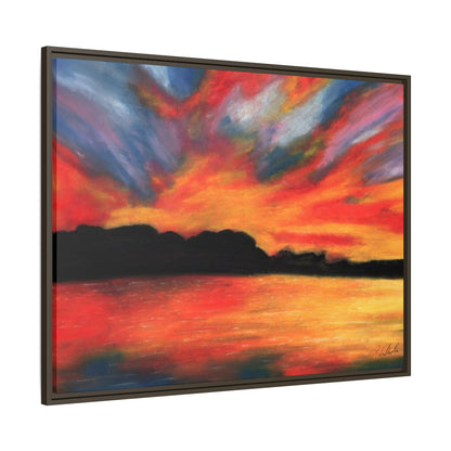 Sunset Over The Lake Framed Wall Art