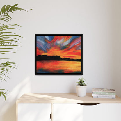 Sunset Over The Lake Framed Wall Art