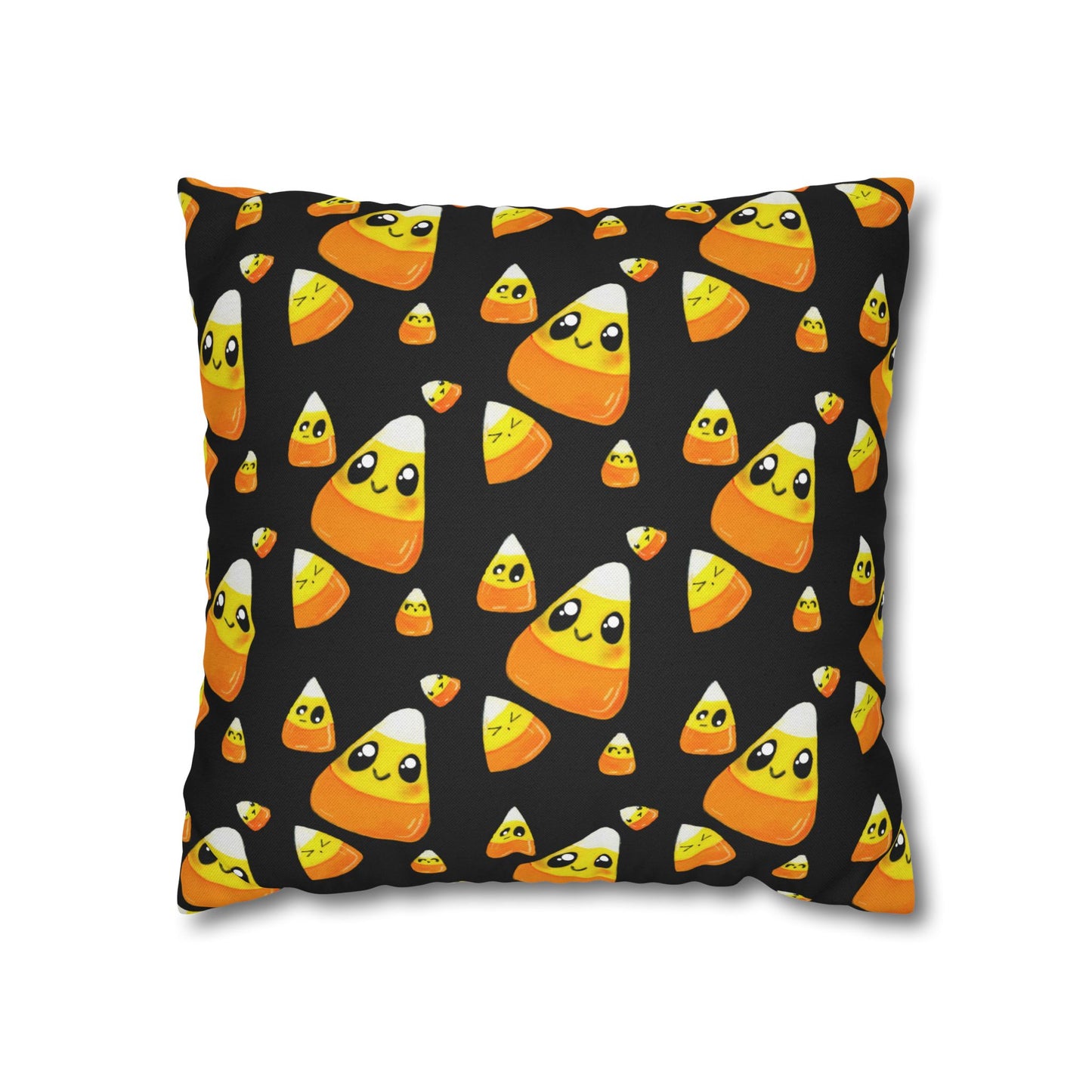 Cute Candy Corn Pattern Pillowcase — Halloween Decorative Throw Pillow Cover
