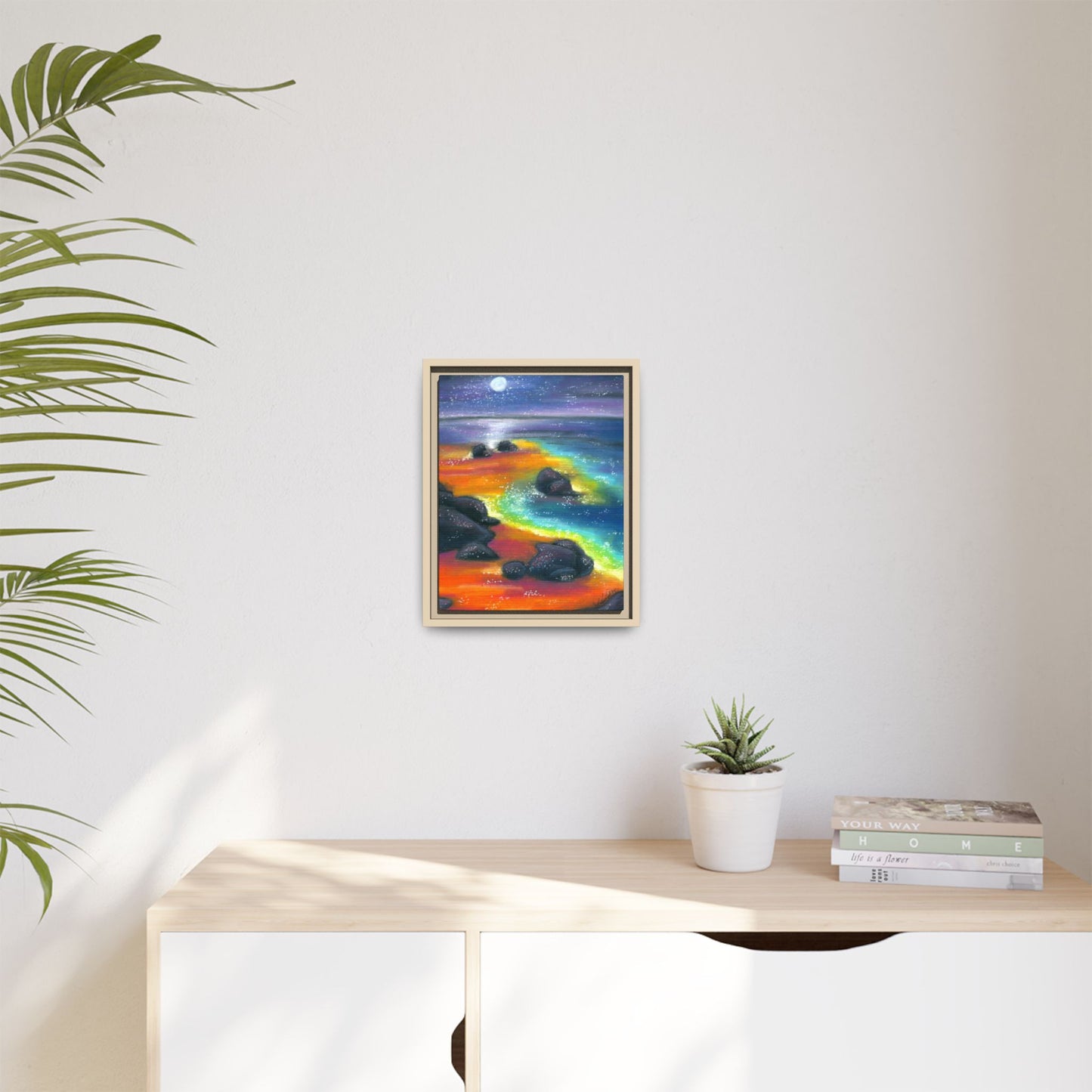 Beach at Night Frame Wall Art
