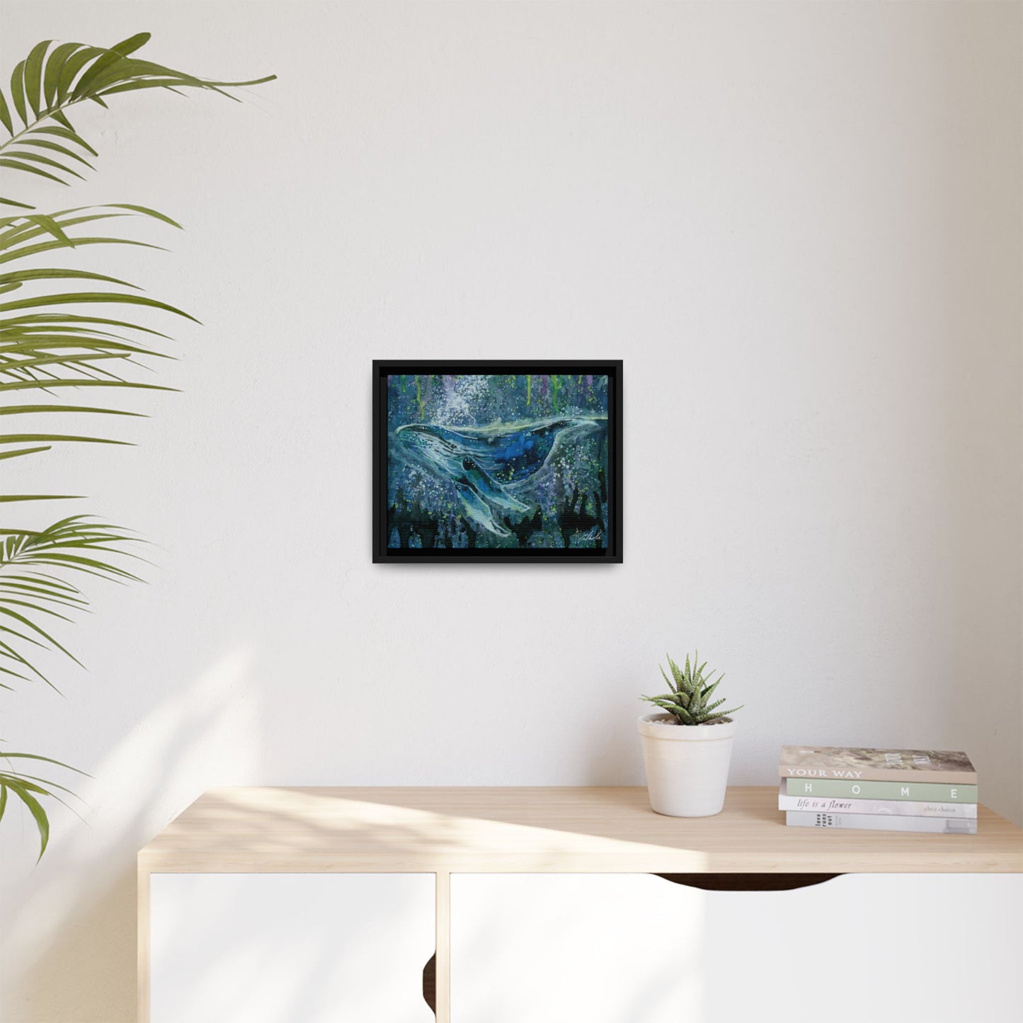 Watercolor Whale Framed Wall Art