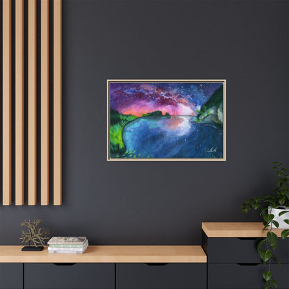 Watercolor Sunset Lake Framed Wall Art