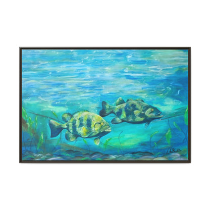 Framed Matte Canvas - Underwater Fish Scene