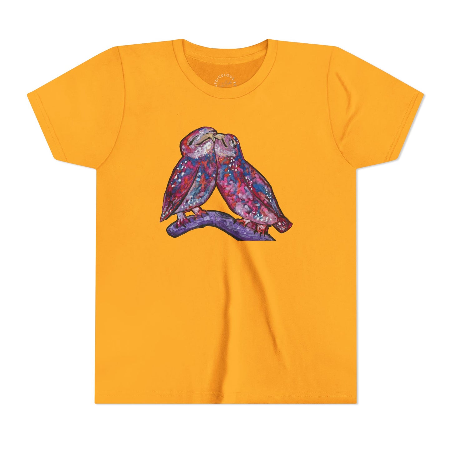 Youth Tee – Watercolor Lovebirds Graphic