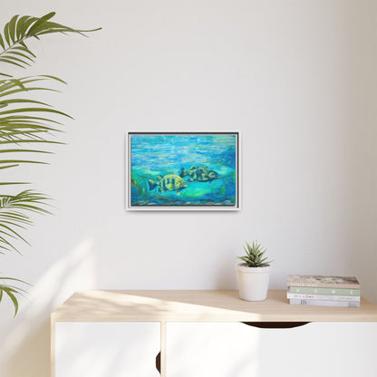 Framed Matte Canvas - Underwater Fish Scene