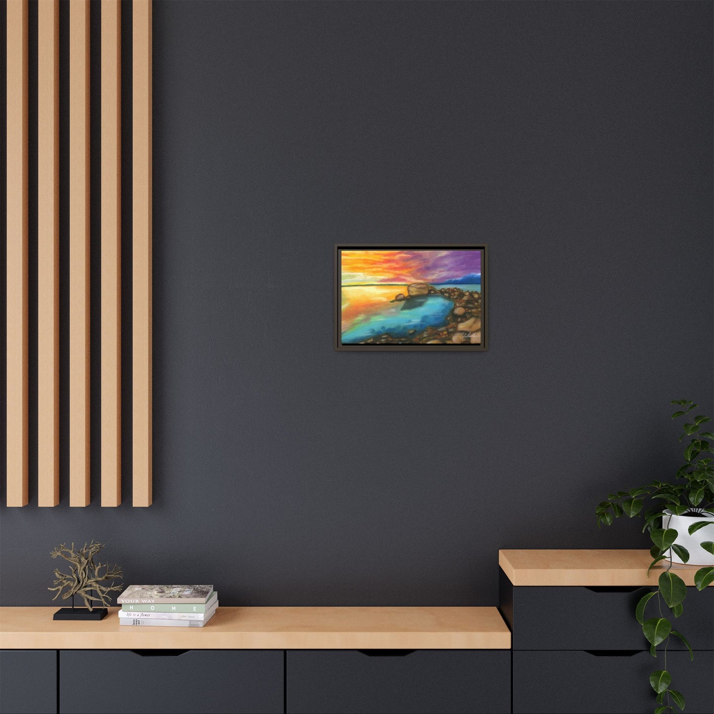 Sunset Ocean Beach Framed Wall Art