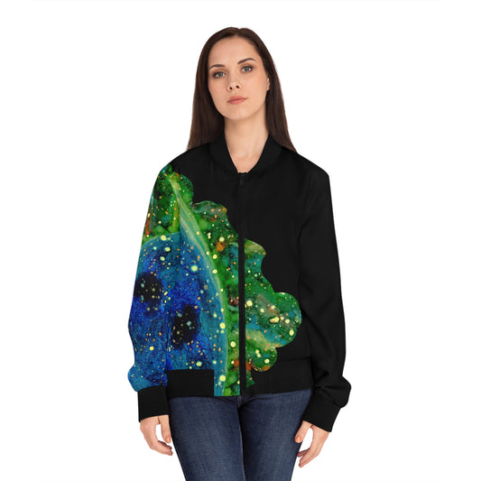 Blue Planet Galaxy Women's Bomber Jacket (AOP)