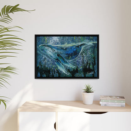 Watercolor Whale Framed Wall Art