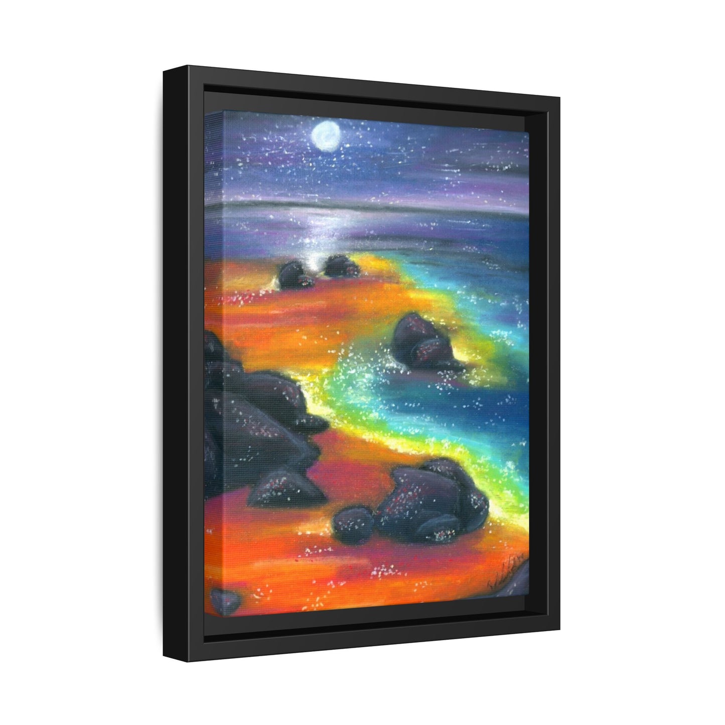 Beach at Night Frame Wall Art