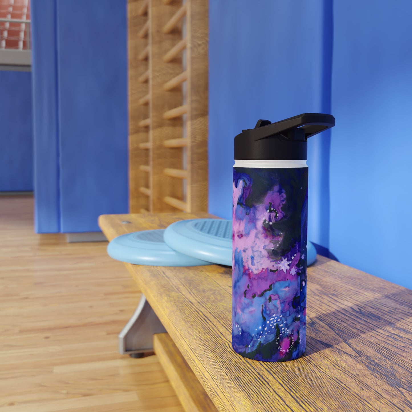 Purple Galaxy Stainless Steel Water Bottle, Standard Lid