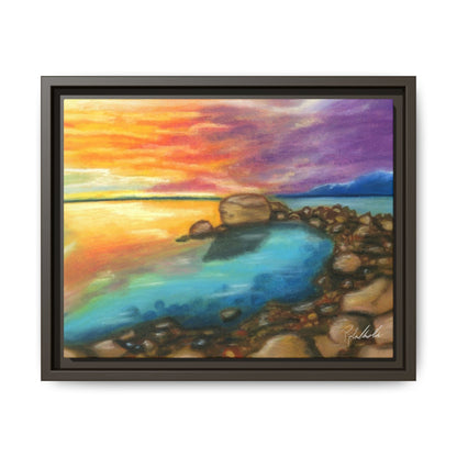 Sunset Ocean Beach Framed Wall Art