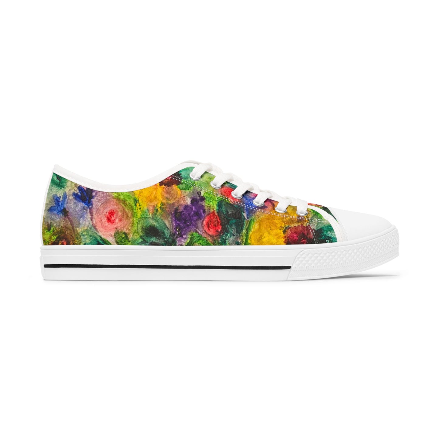 Floral Watercolor Women's Low Top Sneakers
