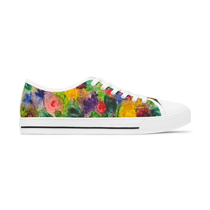 Floral Watercolor Women's Low Top Sneakers