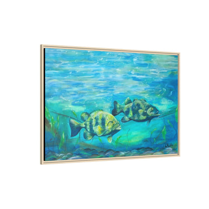 Framed Matte Canvas - Underwater Fish Scene