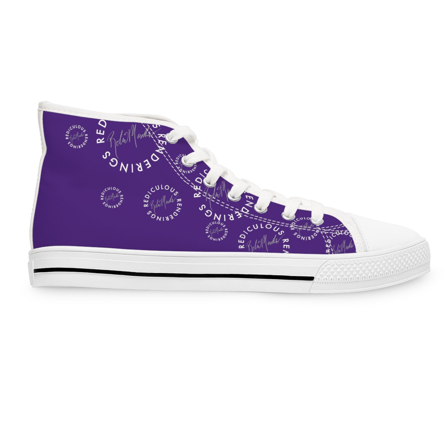 Purple Abstract Horse Unisex High Top Sneakers