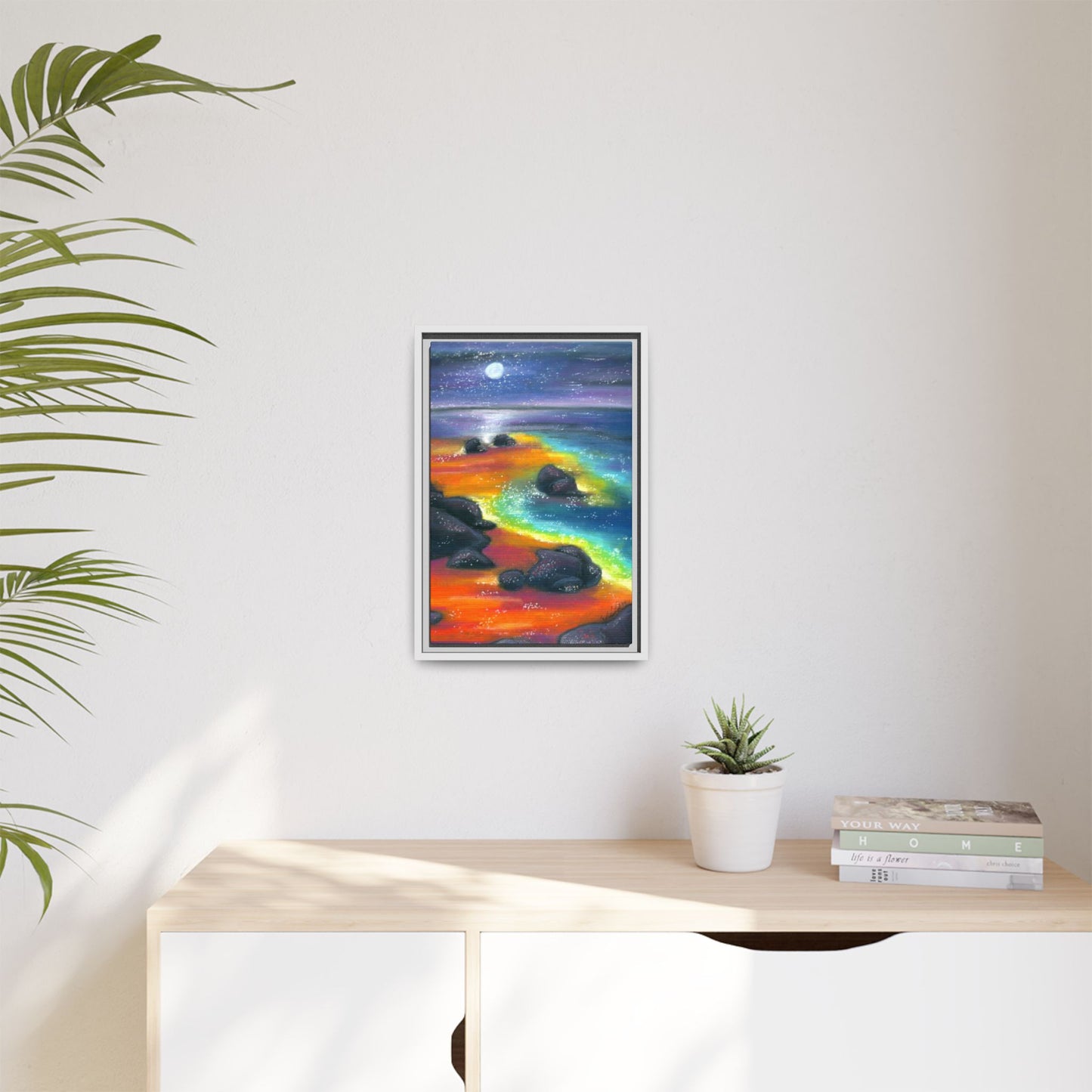Beach at Night Frame Wall Art
