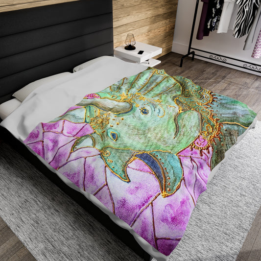 Triceratops Velveteen Plush Blanket