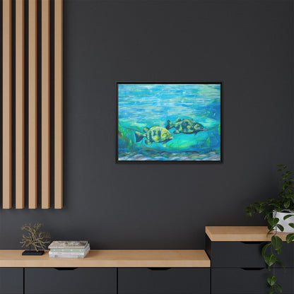 Framed Matte Canvas - Underwater Fish Scene